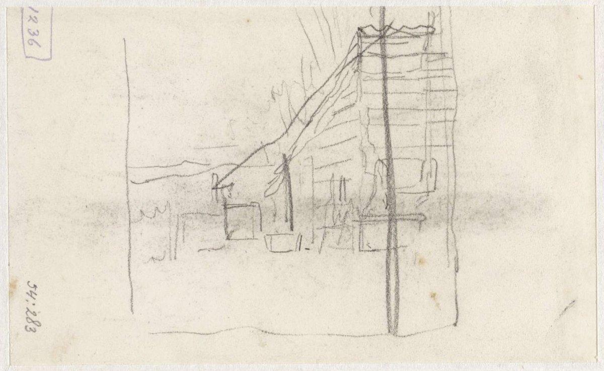 Sketch of a structure, Anton Mauve, 1848 - 1888