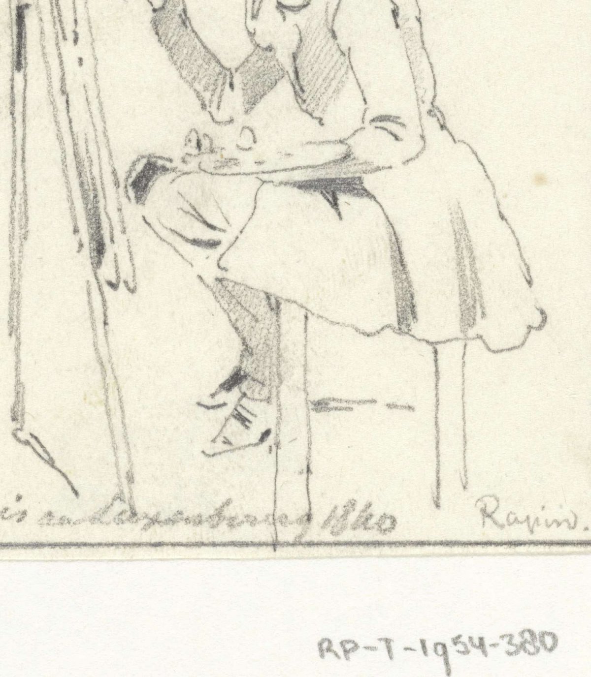 Painter, sitting in front of an easel, Pieter van Loon, 1840