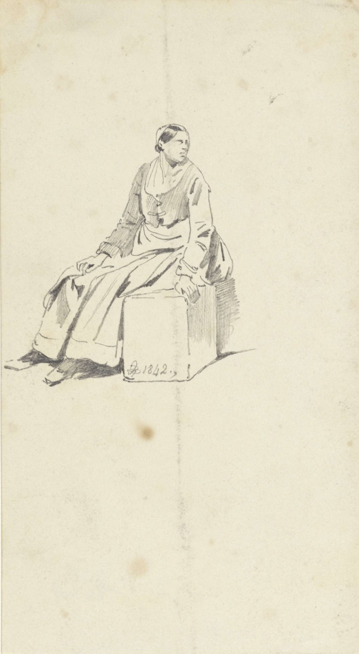 Seated woman, Pieter van Loon, 1842