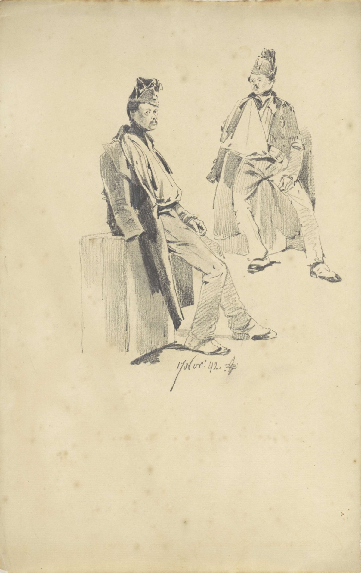 Soldier with arm in sling, Pieter van Loon, 1842