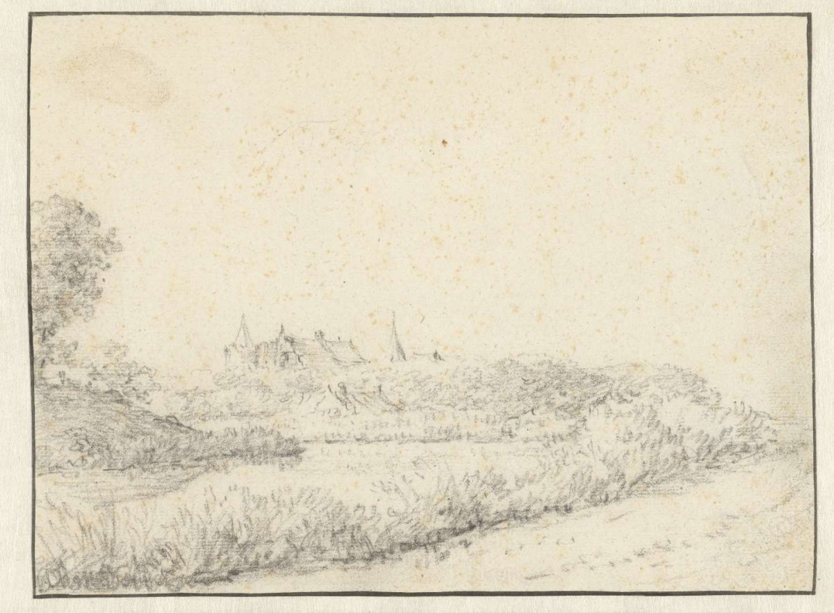 Landscape with a Castle near the Bank of a River, anonymous, c. 1650 - c. 1675