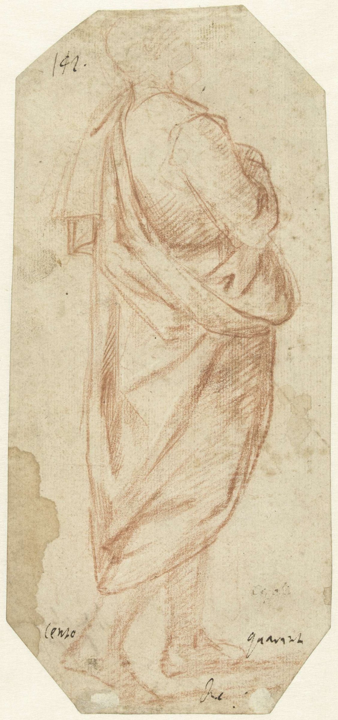 Walking youth with wide cloak, Cigoli, 1570 - 1613