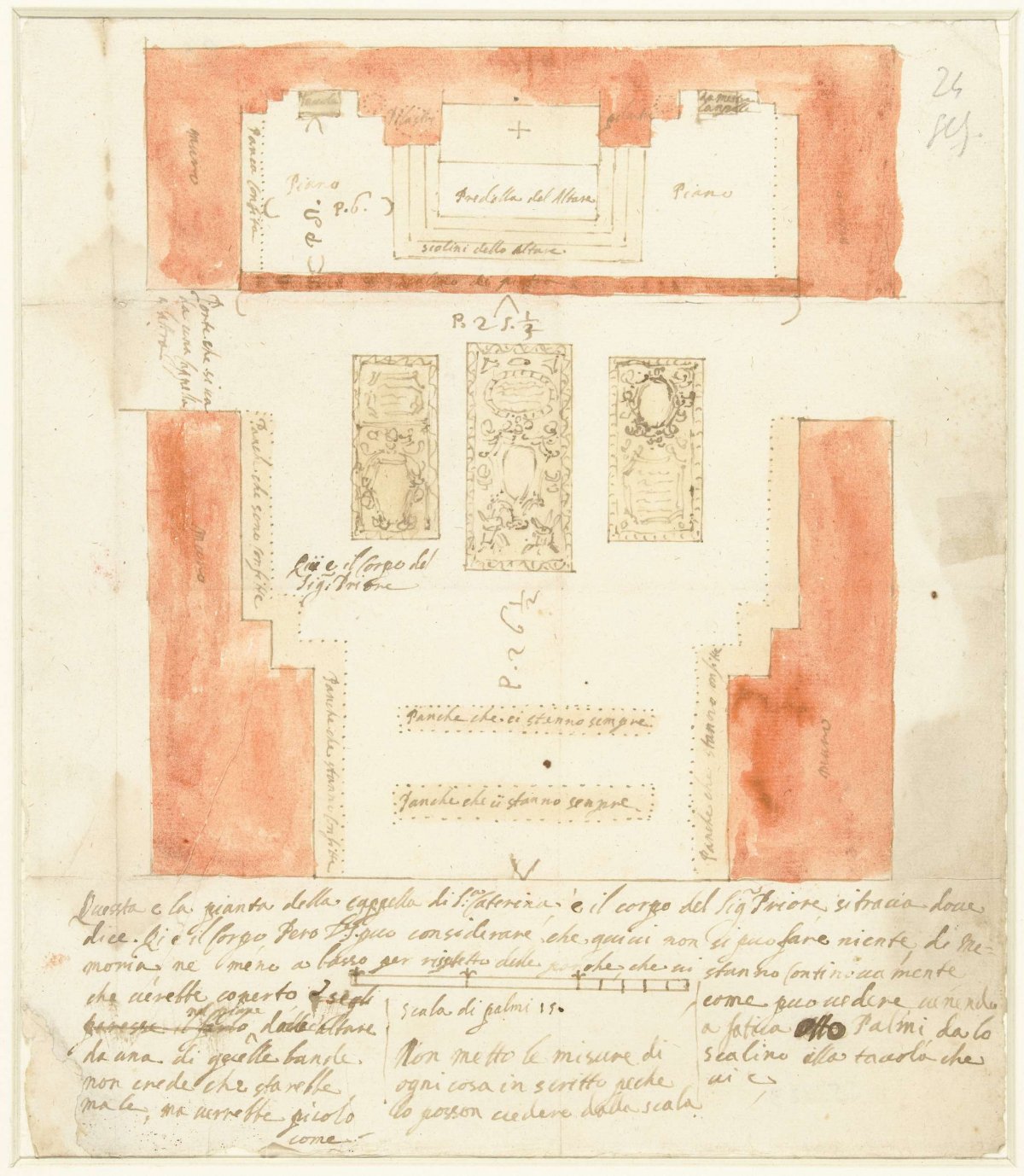 Plan of a Catharine Chapel, anonymous, 1590 - 1610