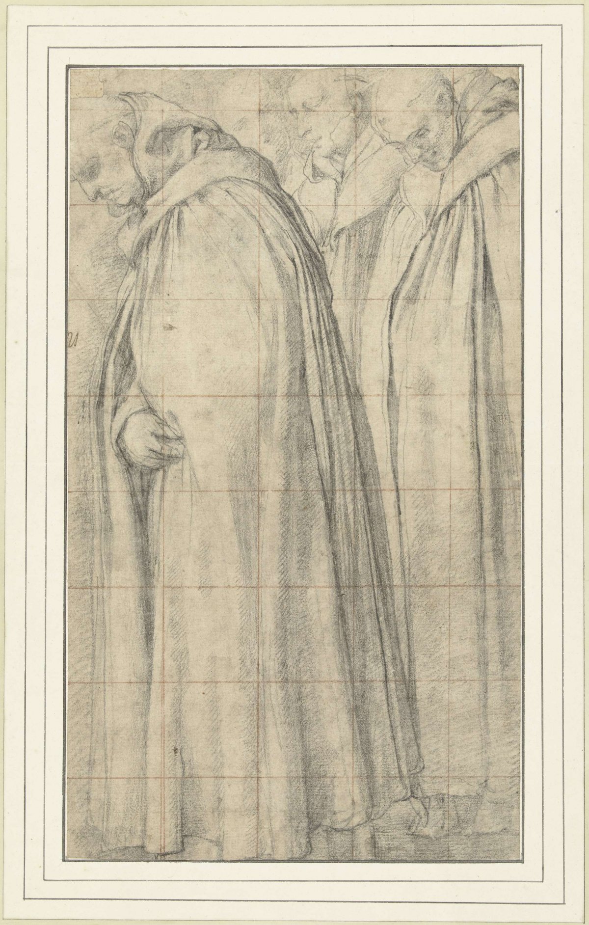 Procession of three monks, Bernardino Poccetti, 1558 - 1612