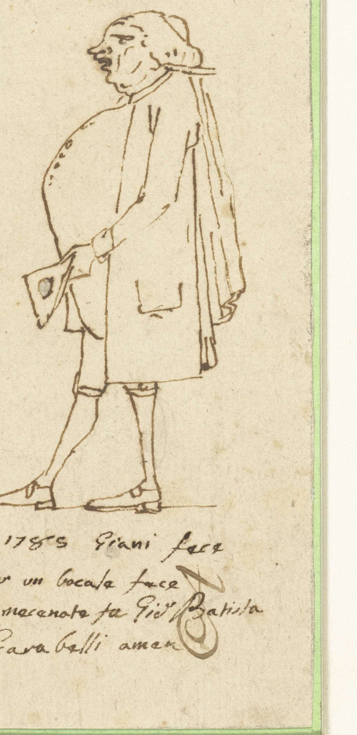 Karikatuur van Giovanni Basttista Scarabelli, Felice Giani, 1785