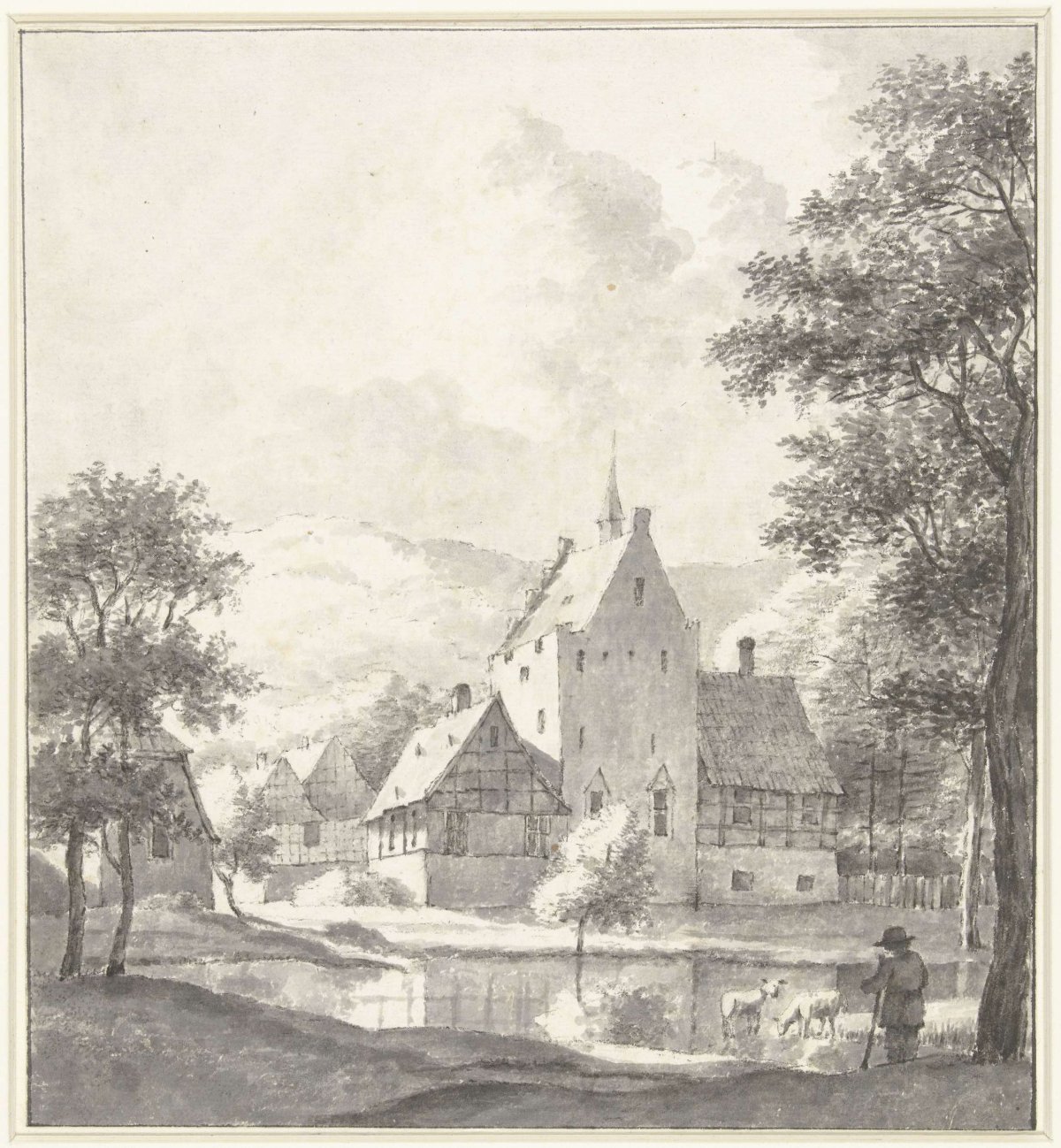 View of a castle, Jan Hulswit, 1776 - 1822
