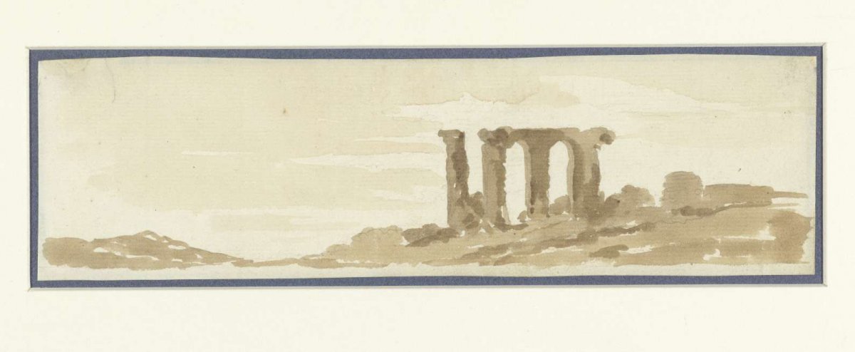 Fragment of an aqueduct in the Campagna romana, Etienne de Lavallée-Poussin, 1762 - 1777