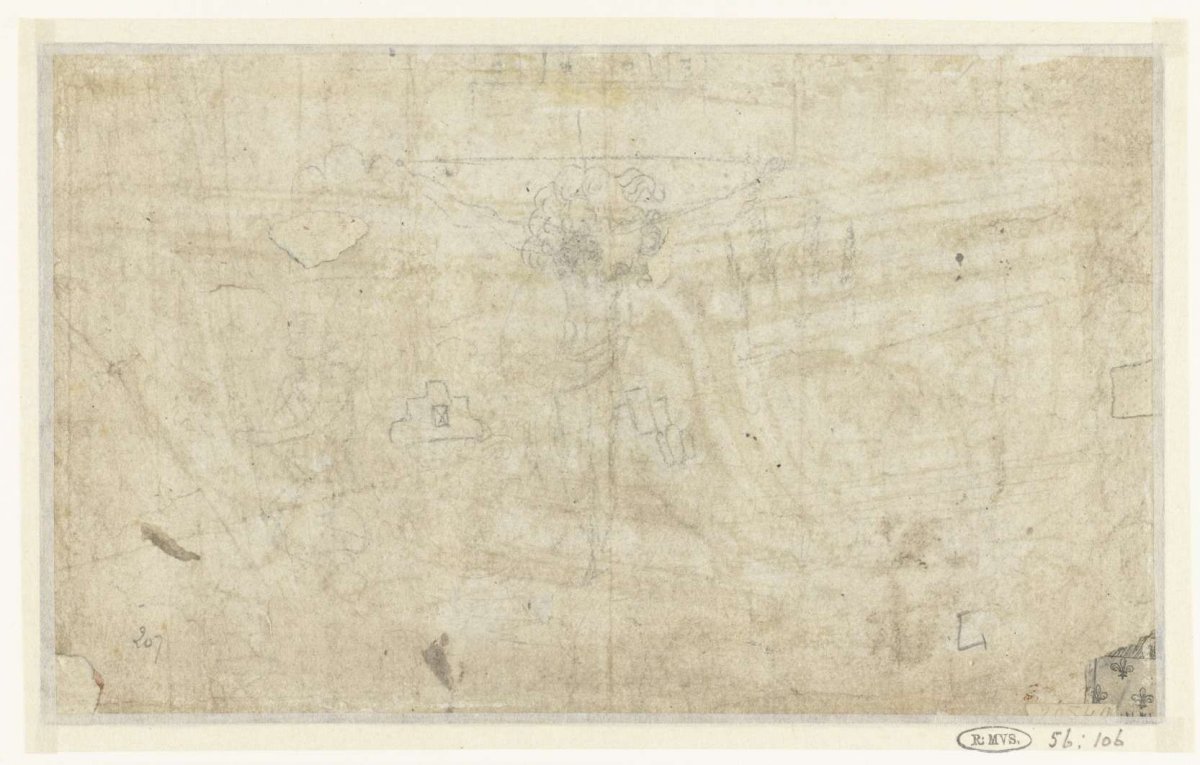 Crucified Christ and other sketches, Perino del Vaga, 1530 - 1620