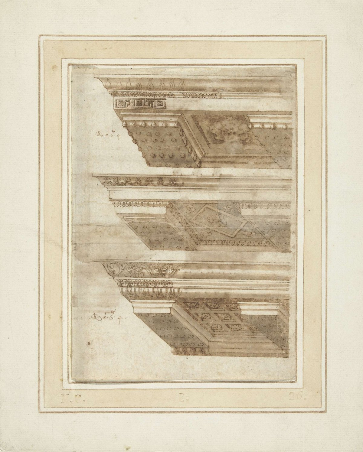Three cornices, anonymous, 1500 - 1599