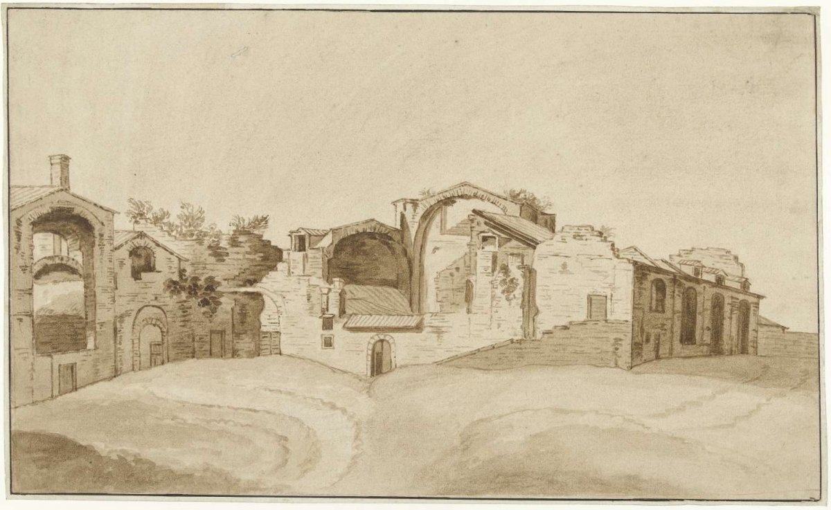 View of the Baths of Diocletian in Rome, Charles Louis Clérisseau, 1731 - 1820