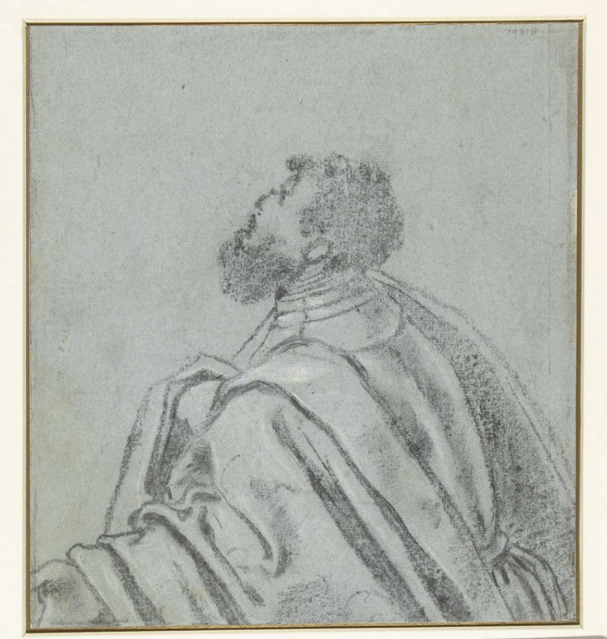 Man facing left, with arms spread out, Giacomo Cavedone, 1588 - 1660