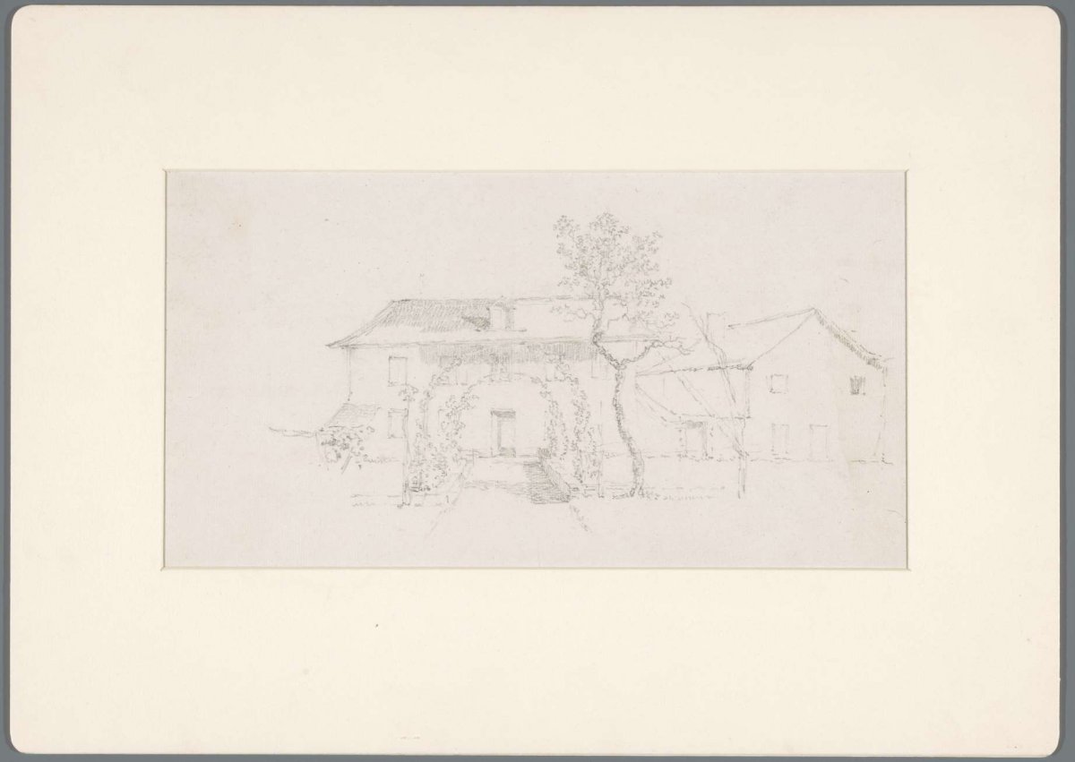 Country house with a berceau across the garden path, David Alphonse de Sandoz-Rollin, 1750 - 1809