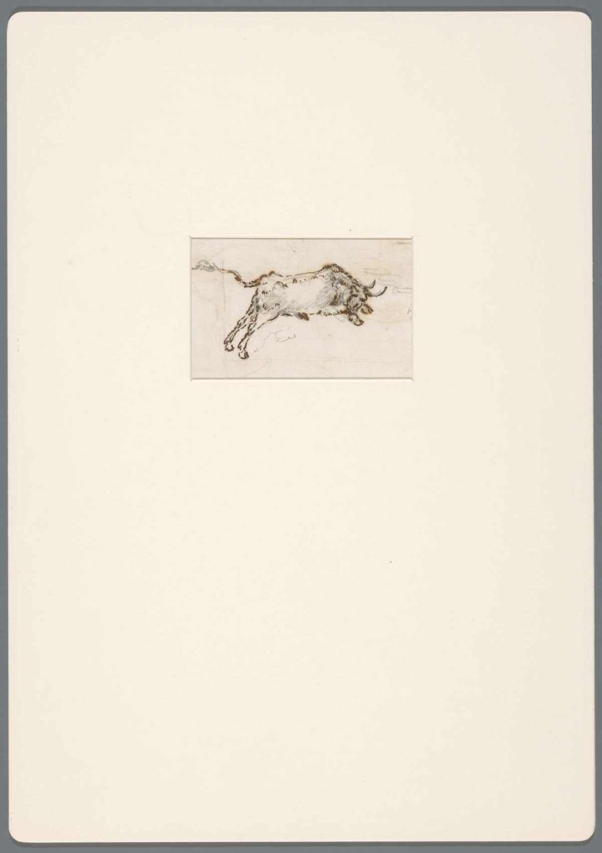 Bull galloping in attack, David Alphonse de Sandoz-Rollin, 1750 - 1809