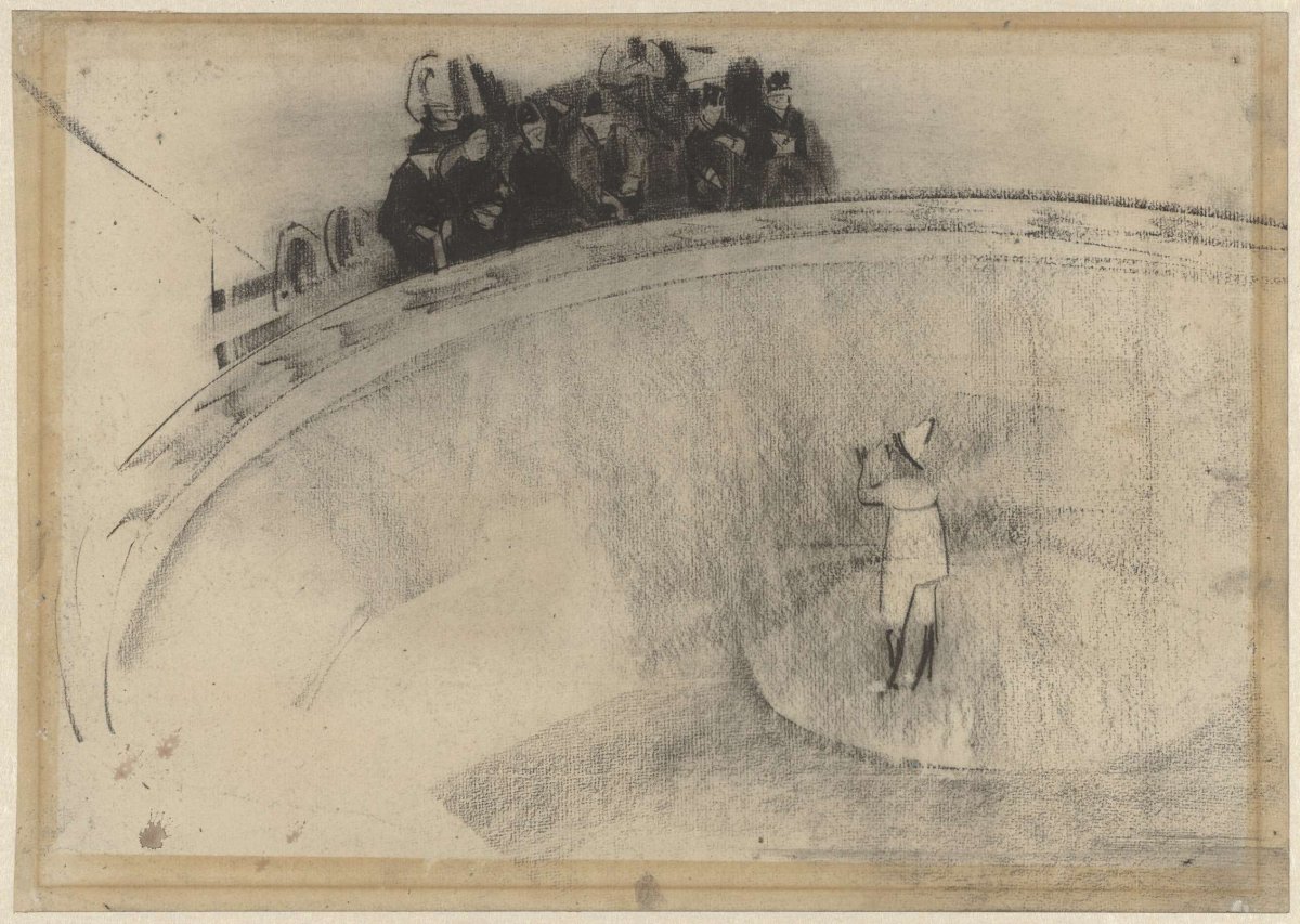 Clown in the ring at Circus Carré, Gerrit Willem Dijsselhof, 1876 - 1924