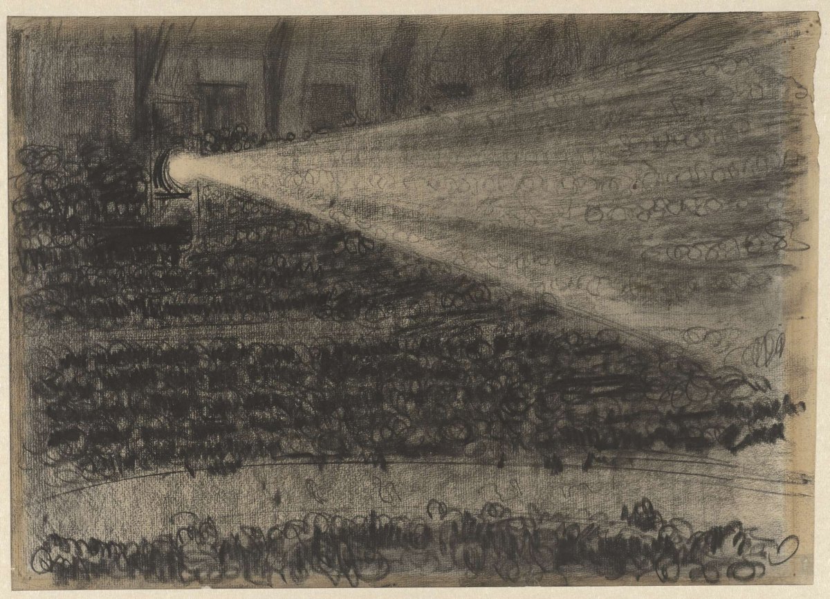 Floodlight over spectators in the stands of Circus Carré, Gerrit Willem Dijsselhof, 1876 - 1924