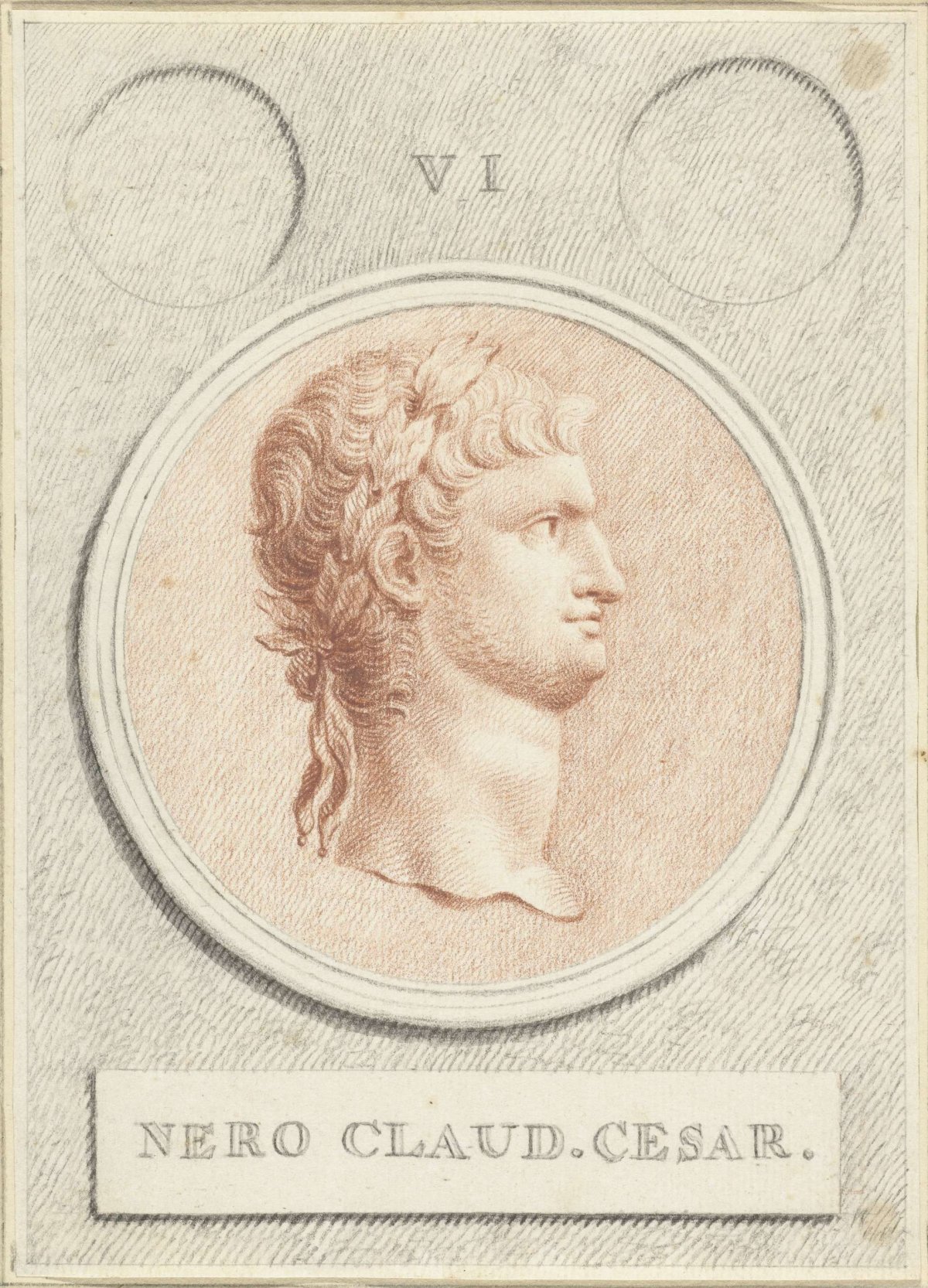 Portrait medallion of Nero, Roman emperor, Jan Caspar Philips, 1736 - 1775
