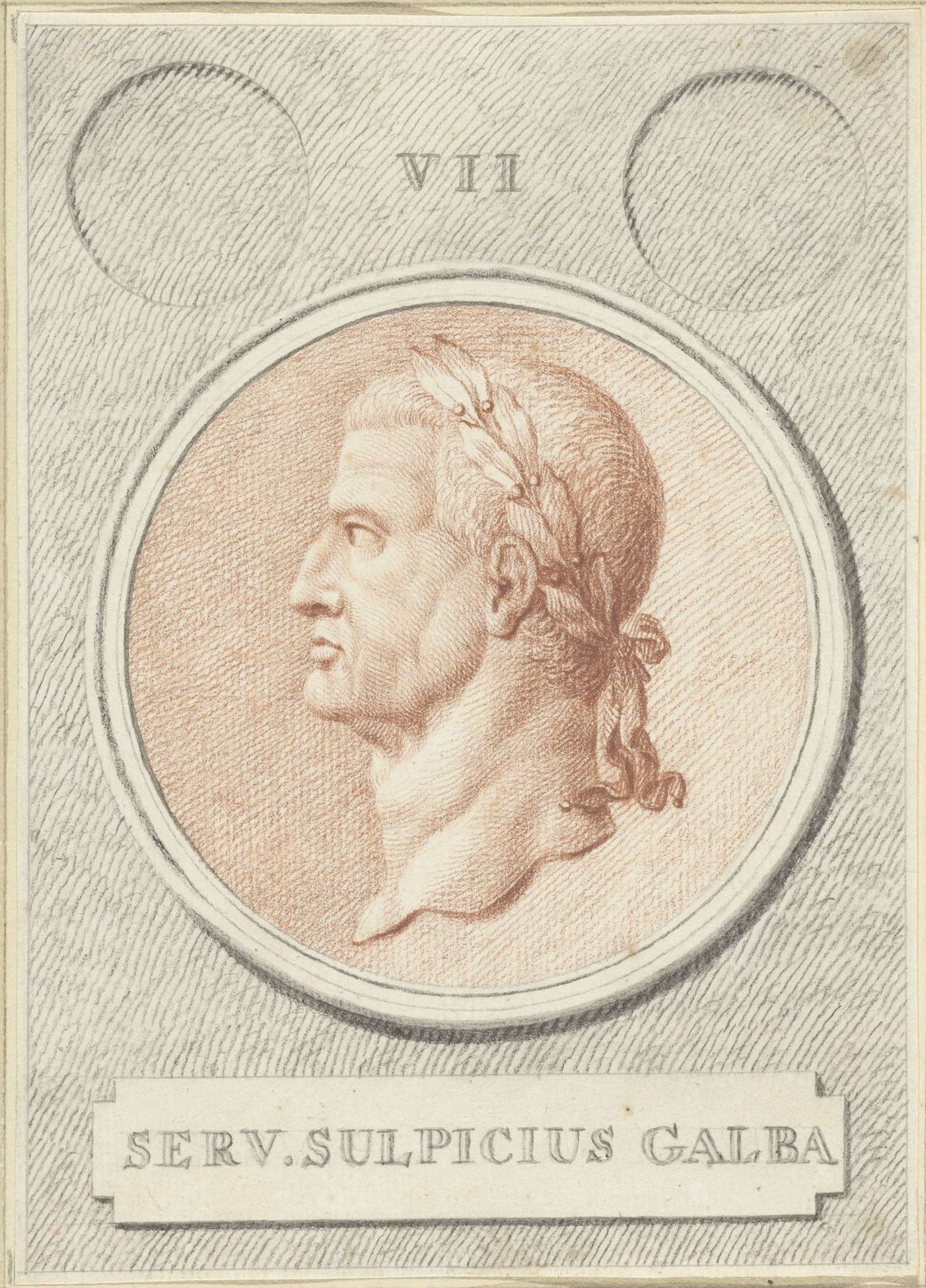 Portrait medallion from Galba, Jan Caspar Philips, 1736 - 1775
