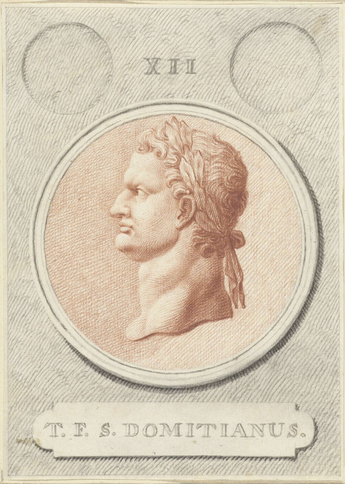 Portrait medallion of Domitian, Roman emperor, Jan Caspar Philips, c. 1736 - c. 1775