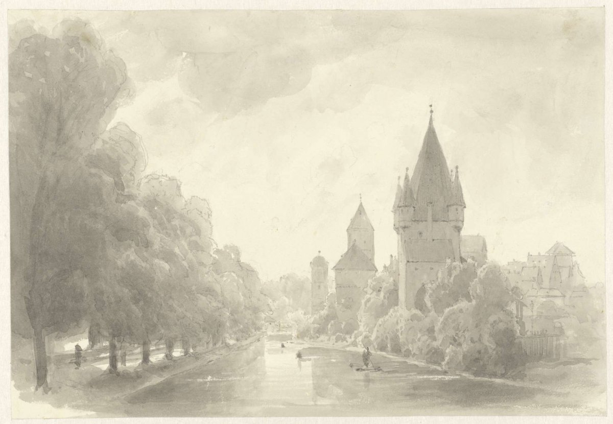 City wall with towers, Kasparus Karsen, 1820 - 1896