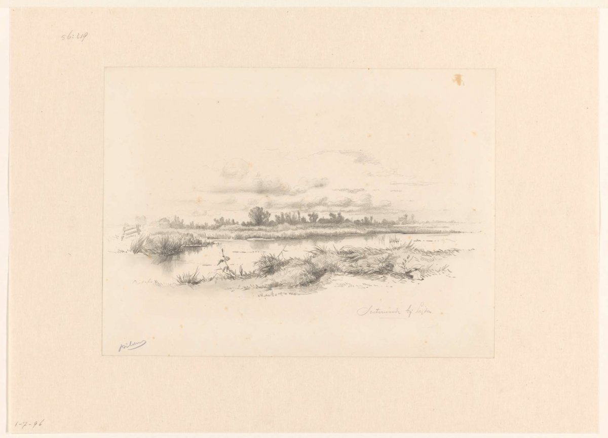 View across the water at Zoeterwoude, Gerard Bilders, 1848 - 1865