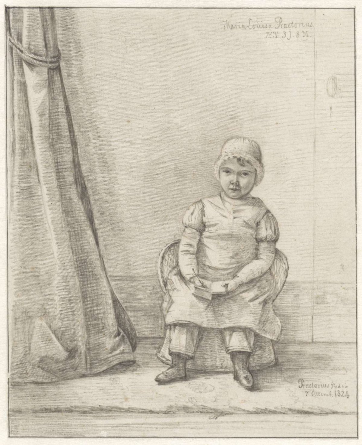 Portrait of Maria Louisa Praetorius as a child, Pieter Ernst Hendrik Praetorius, 1824