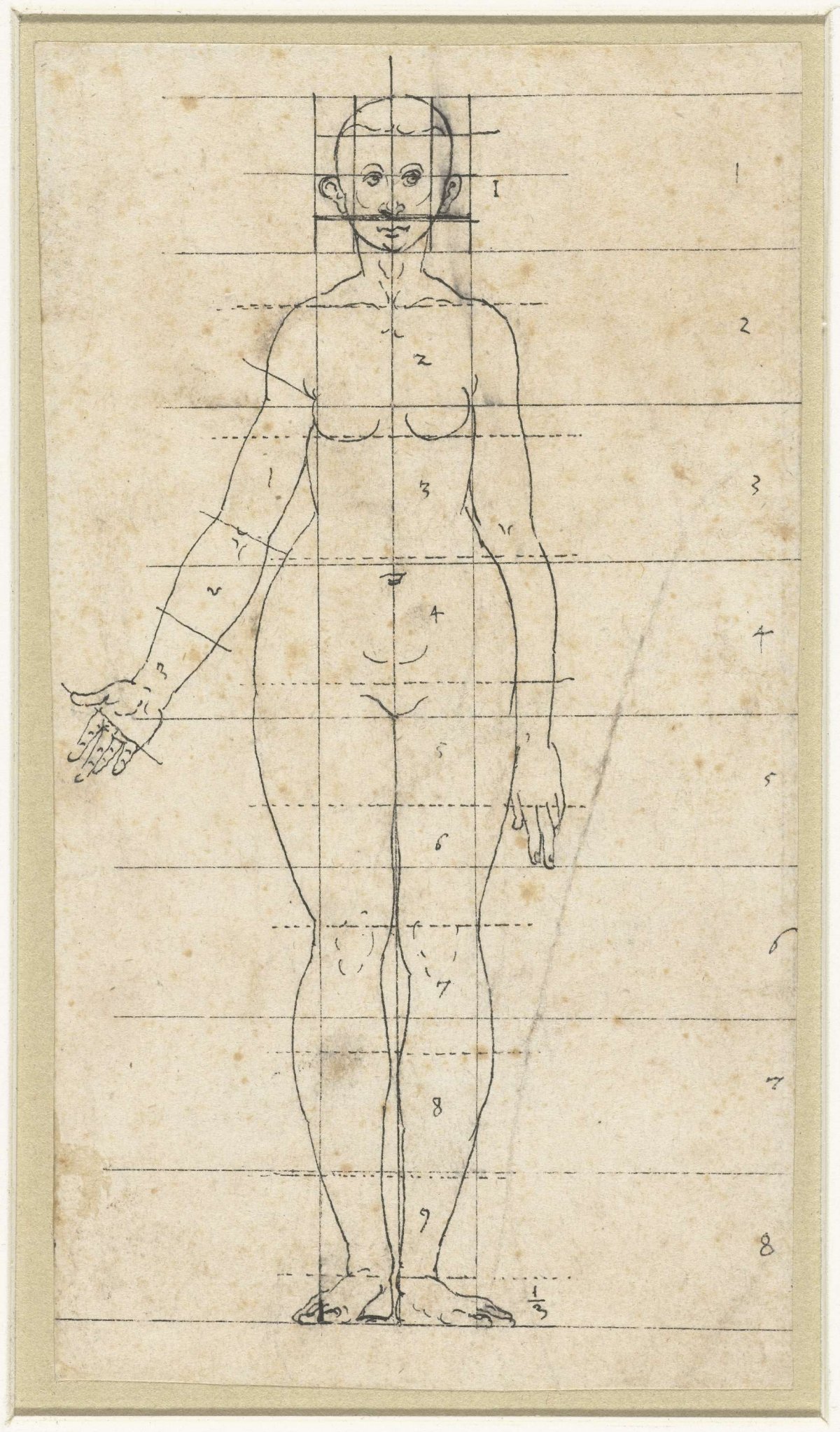 Proportiefiguur, Hans Sebald Beham, 1510 - 1550