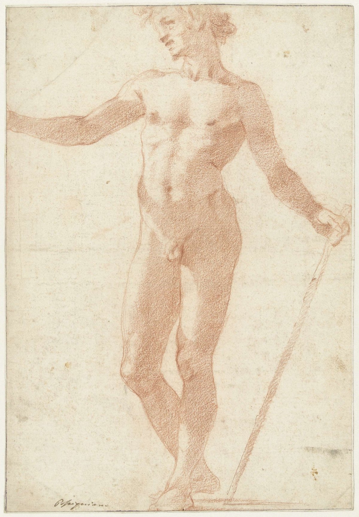 Staand mannelijk naaktmodel, Andrea Boscoli, 1592 - 1597