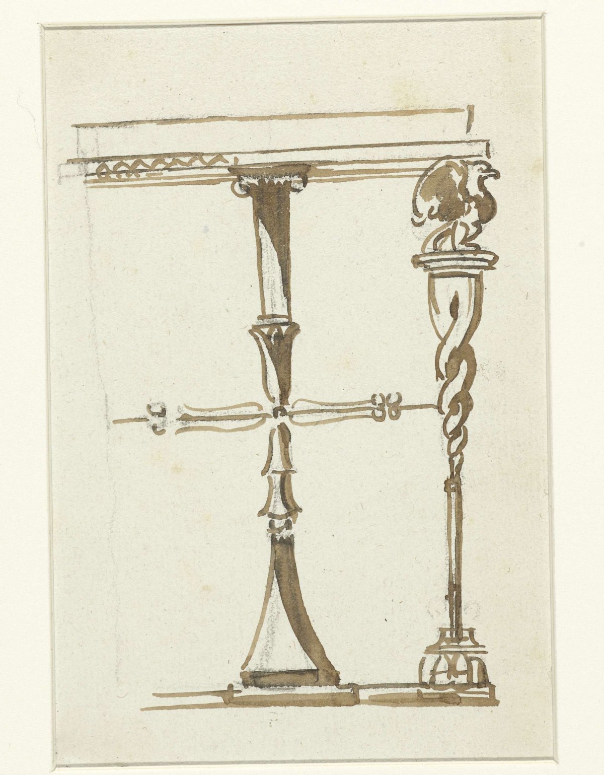 Legs of a table with a seated griffin, Etienne de Lavallée-Poussin, 1750 - 1793