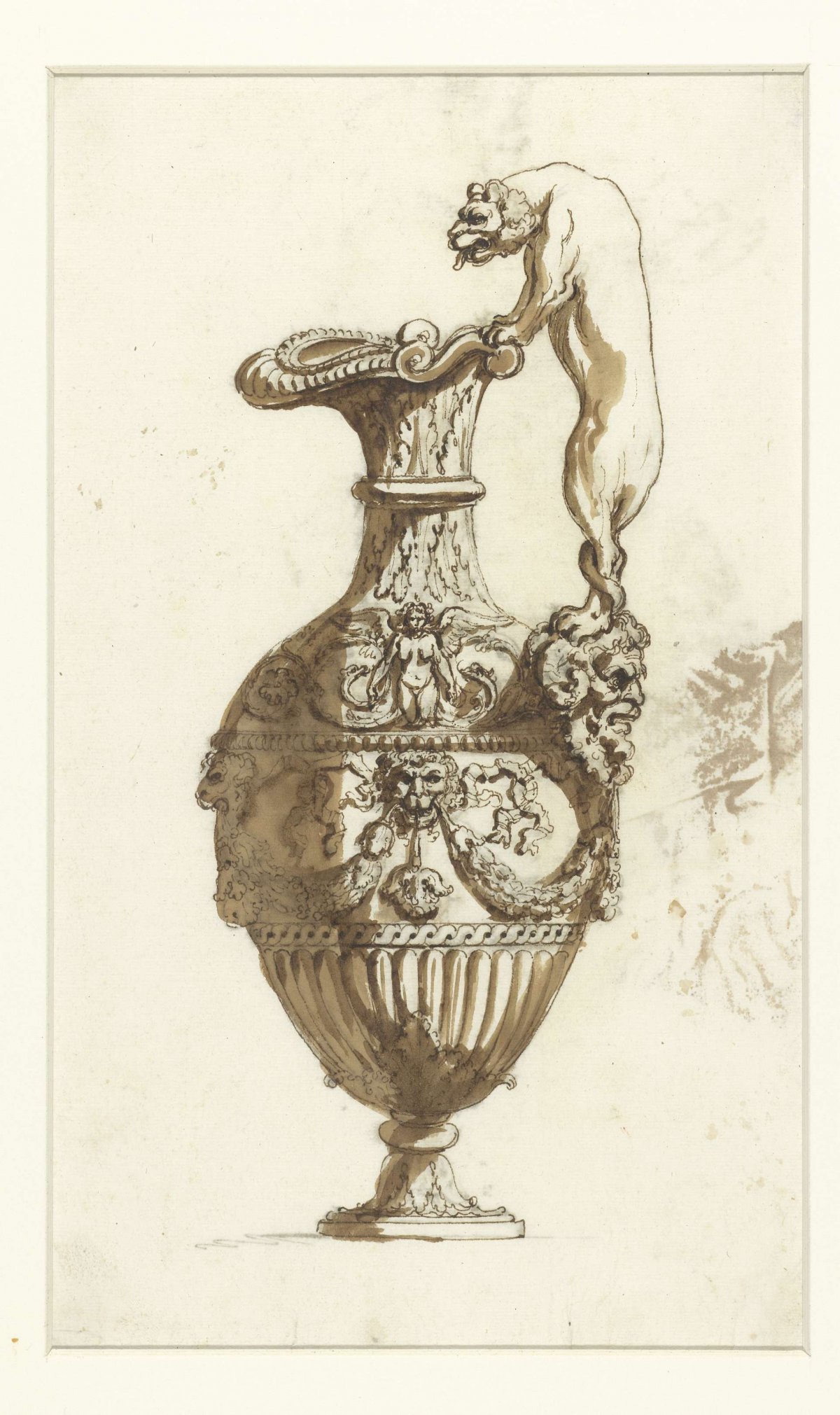 Decorative vase with a lion, Etienne de Lavallée-Poussin, 1750 - 1793