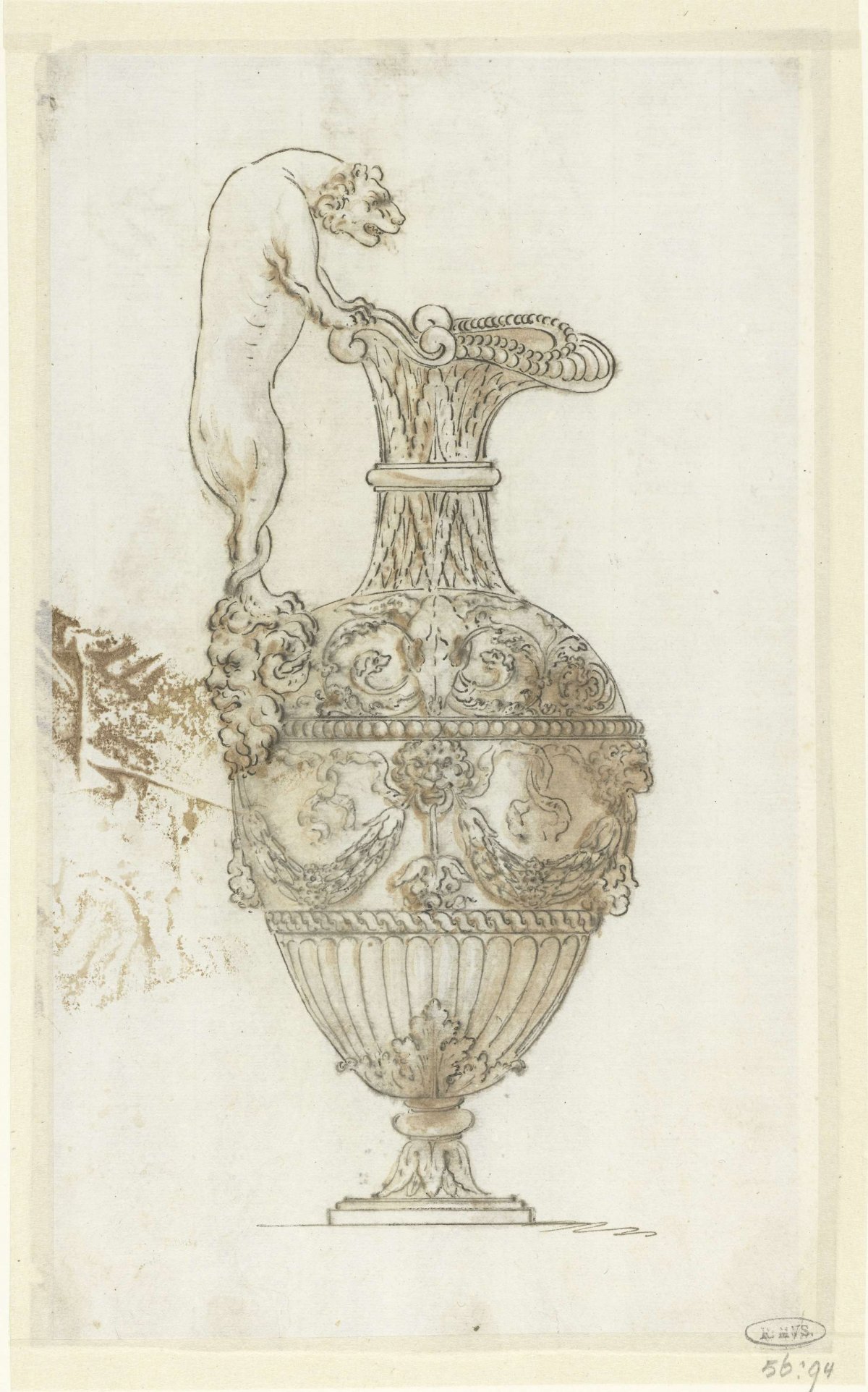 Decorative vase with a lion, Etienne de Lavallée-Poussin, 1750 - 1793