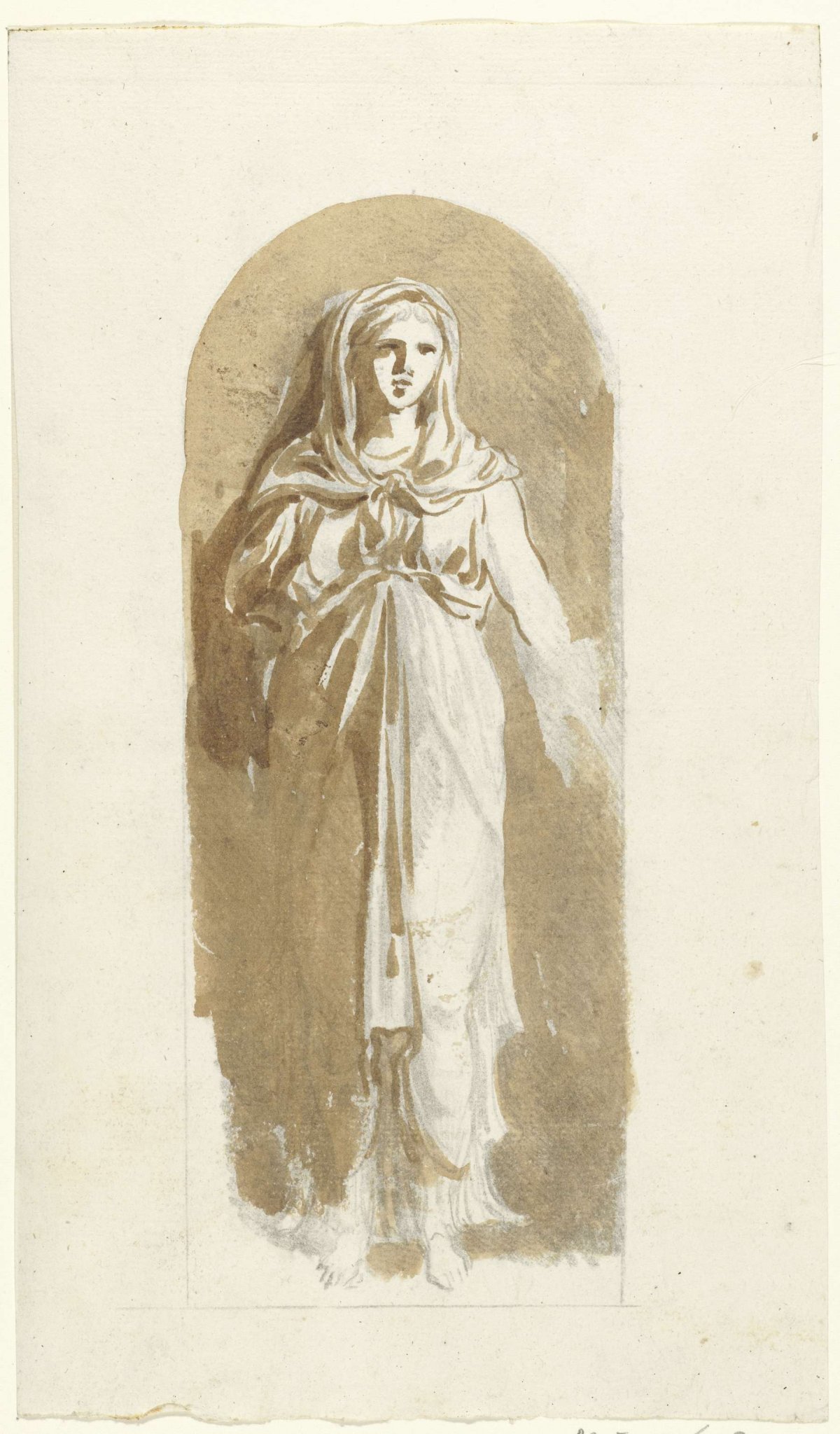 Statue of a woman wearing a veil, Etienne de Lavallée-Poussin, 1750 - 1793