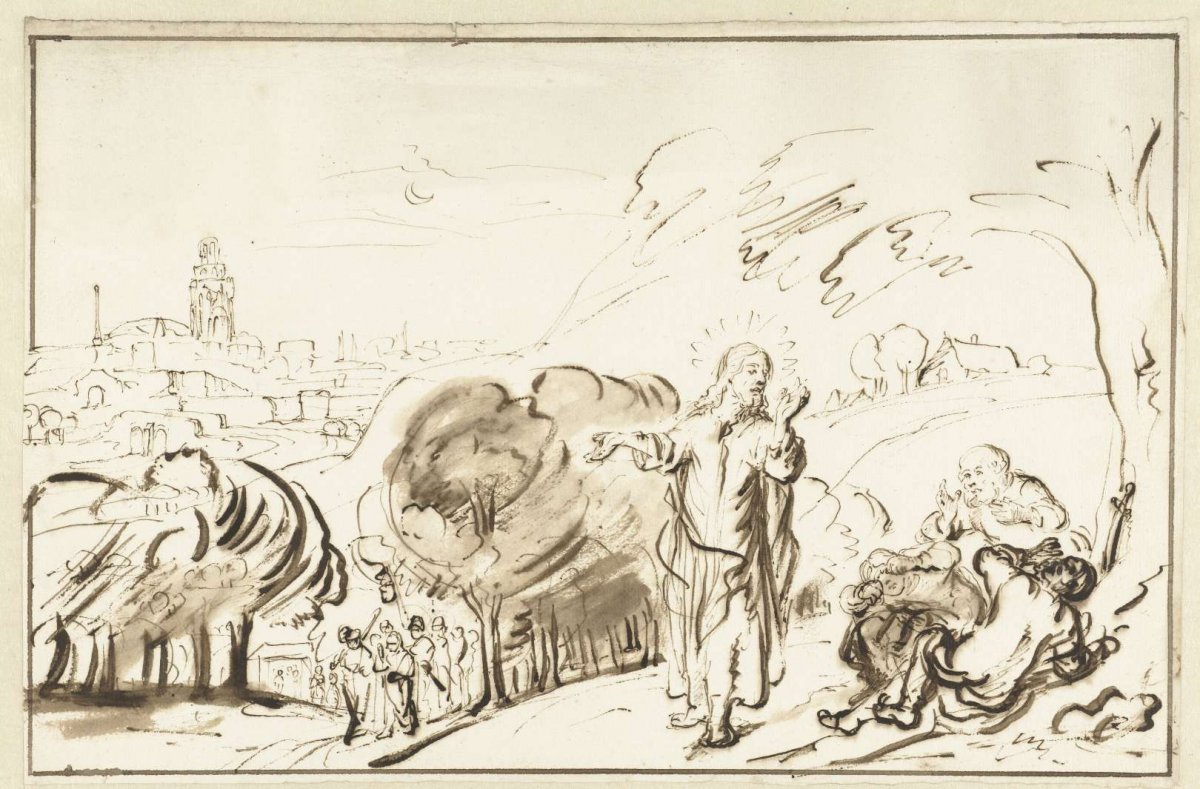 Christ awakens the disciples on the Mount of Olives, Nicolaes Maes, 1650 - 1660