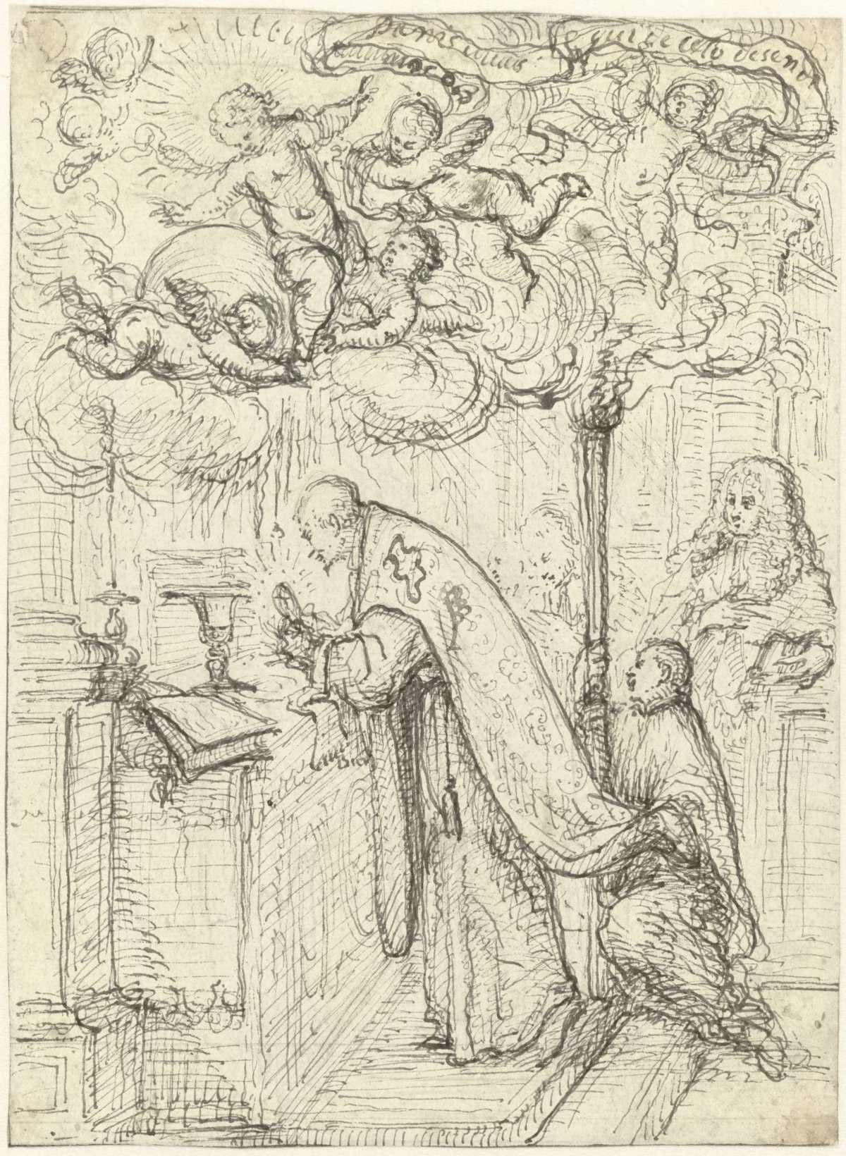 A priest during consecration, Vicente Salvador Gómez, 1650 - 1700