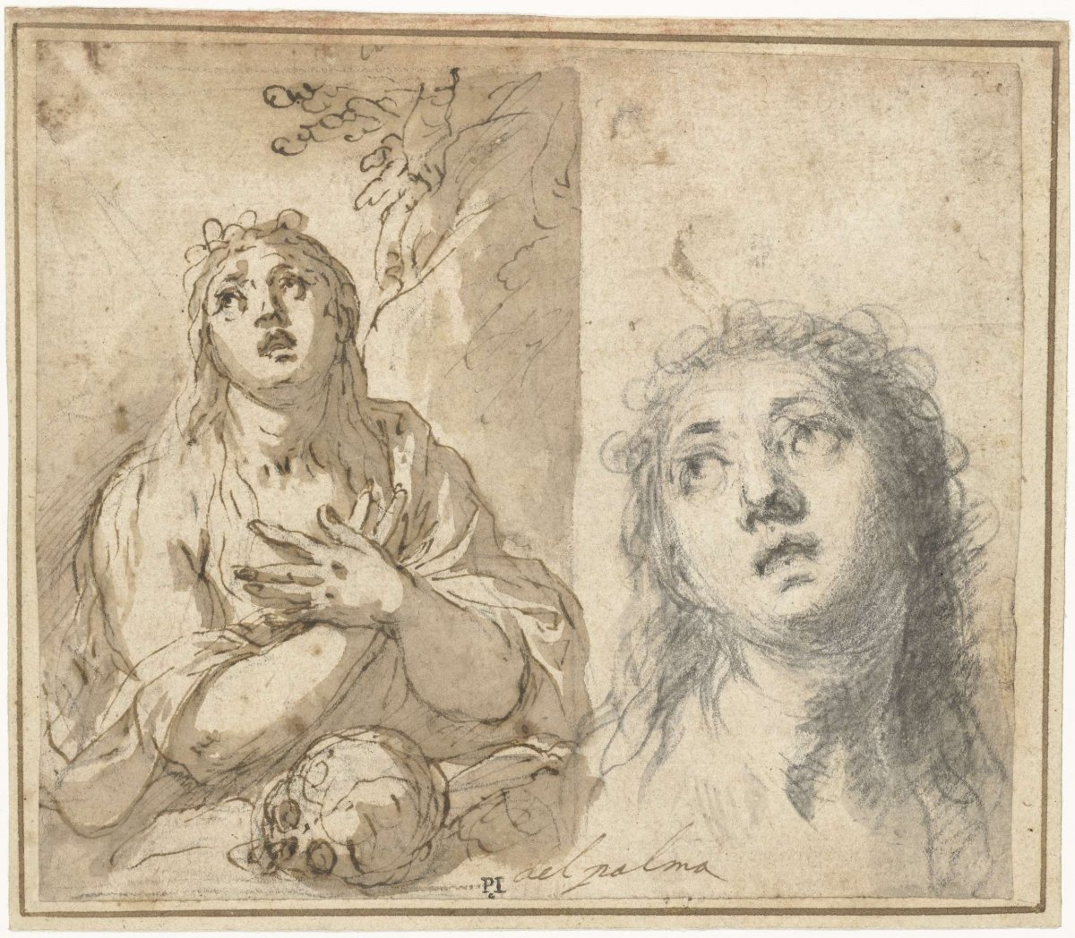 Penitent Magdalene in a landscape, Jacopo Palma (il Giovane), 1565 - 1628