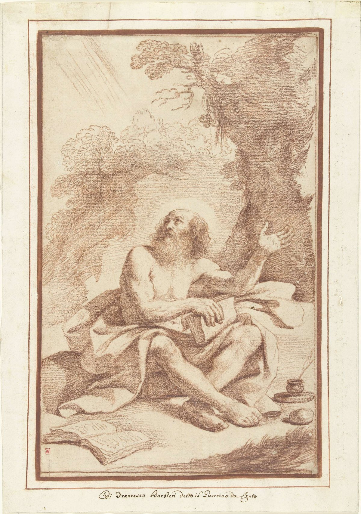 H. Hieronymus in the desert, Guercino, 1601 - 1666