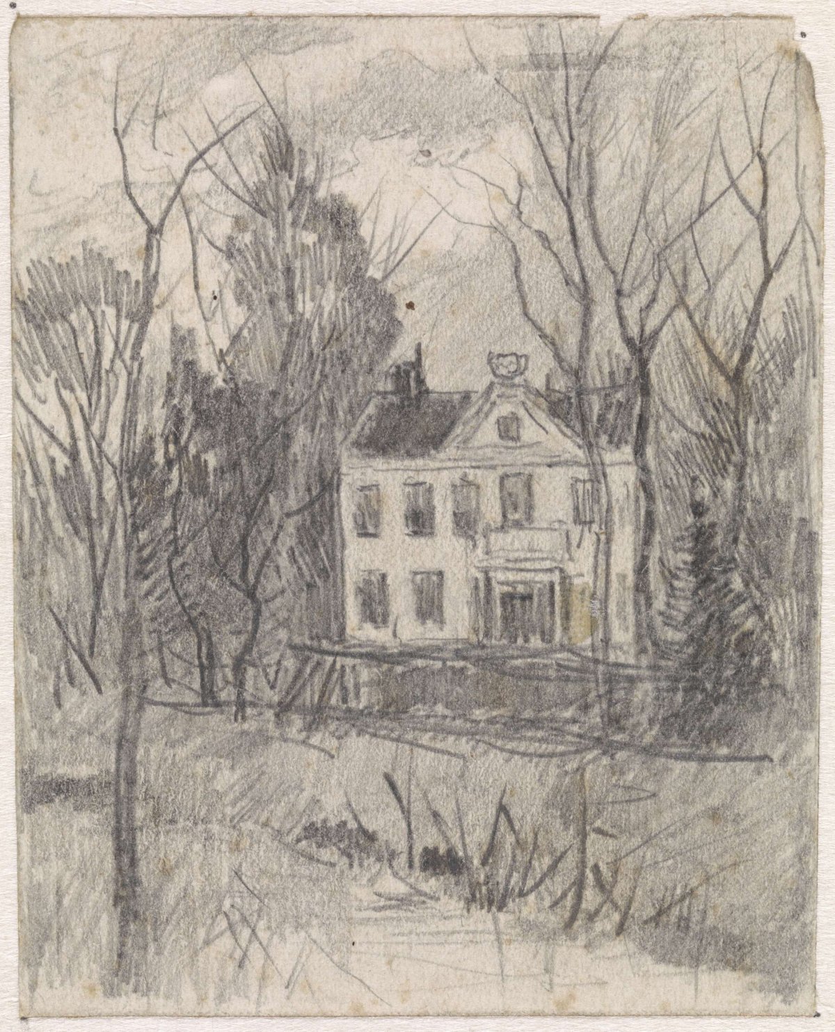 Buitenhuis tussen bomen, Jan van Essen, 1864 - 1936
