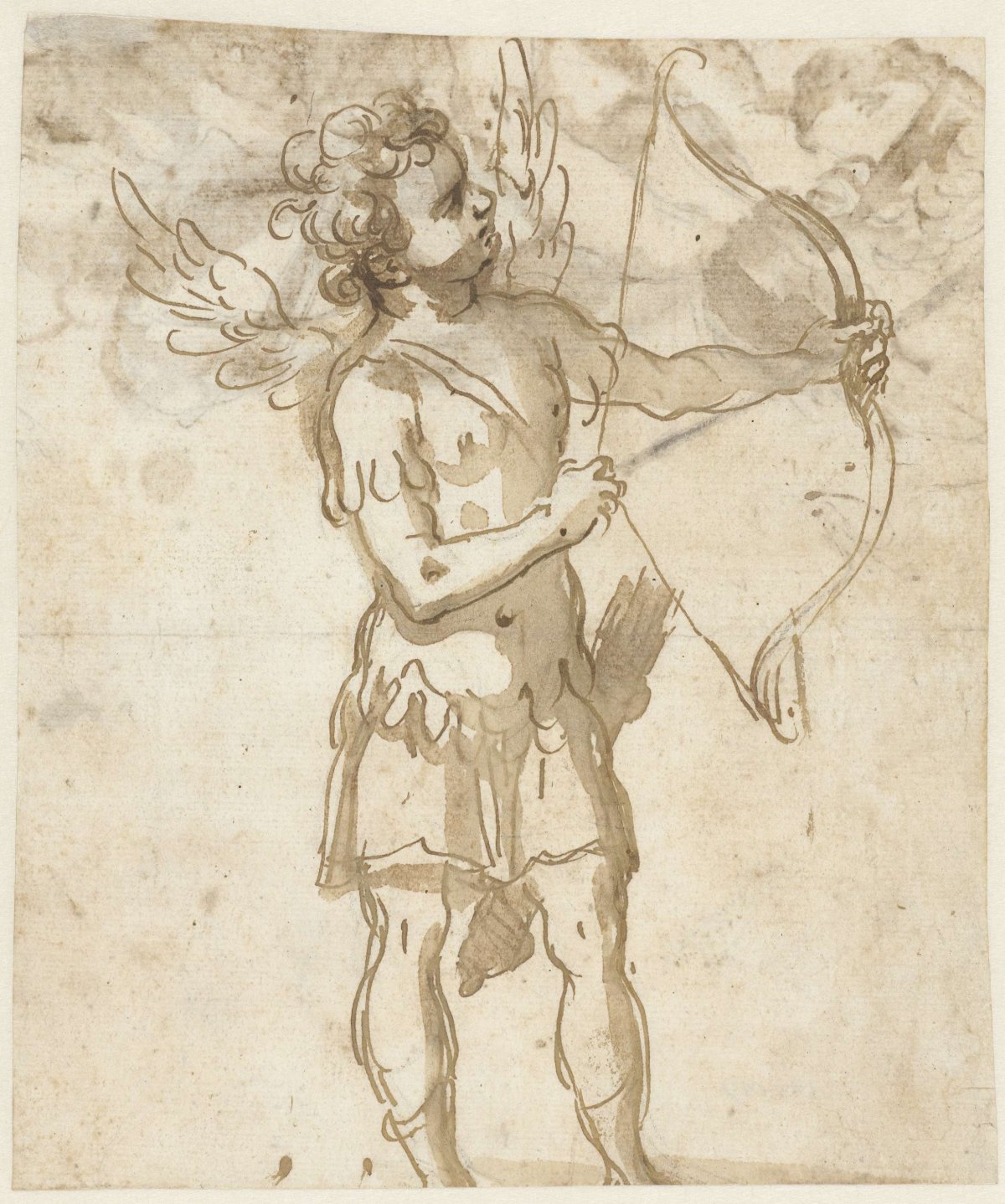Standing Amor, with bow, Alessandro Casolani, 1562 - 1610