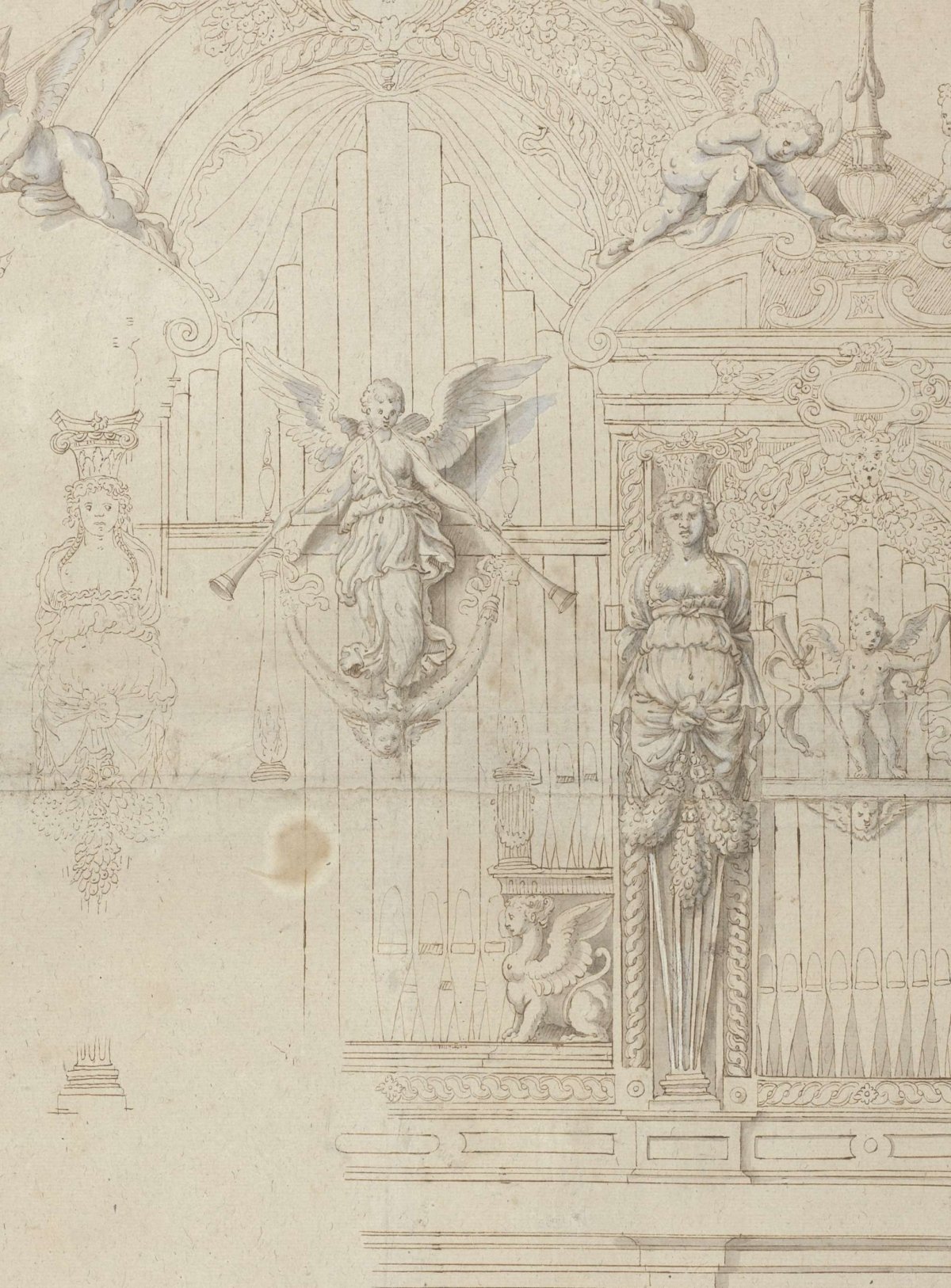 Design for a monumental organ, Leone Leoni, 1534 - 1560