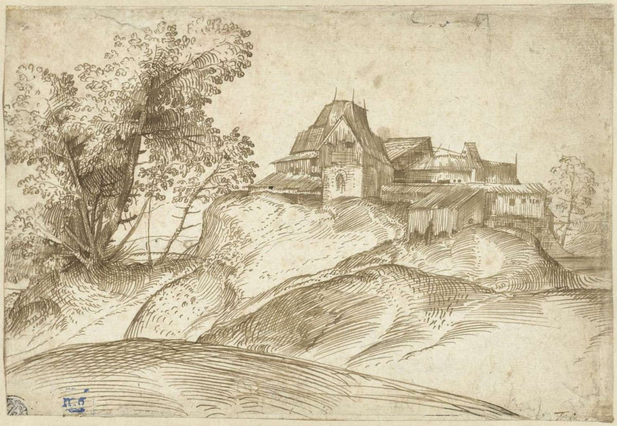 Settlement on a Hill, Domenico Campagnola, c. 1520