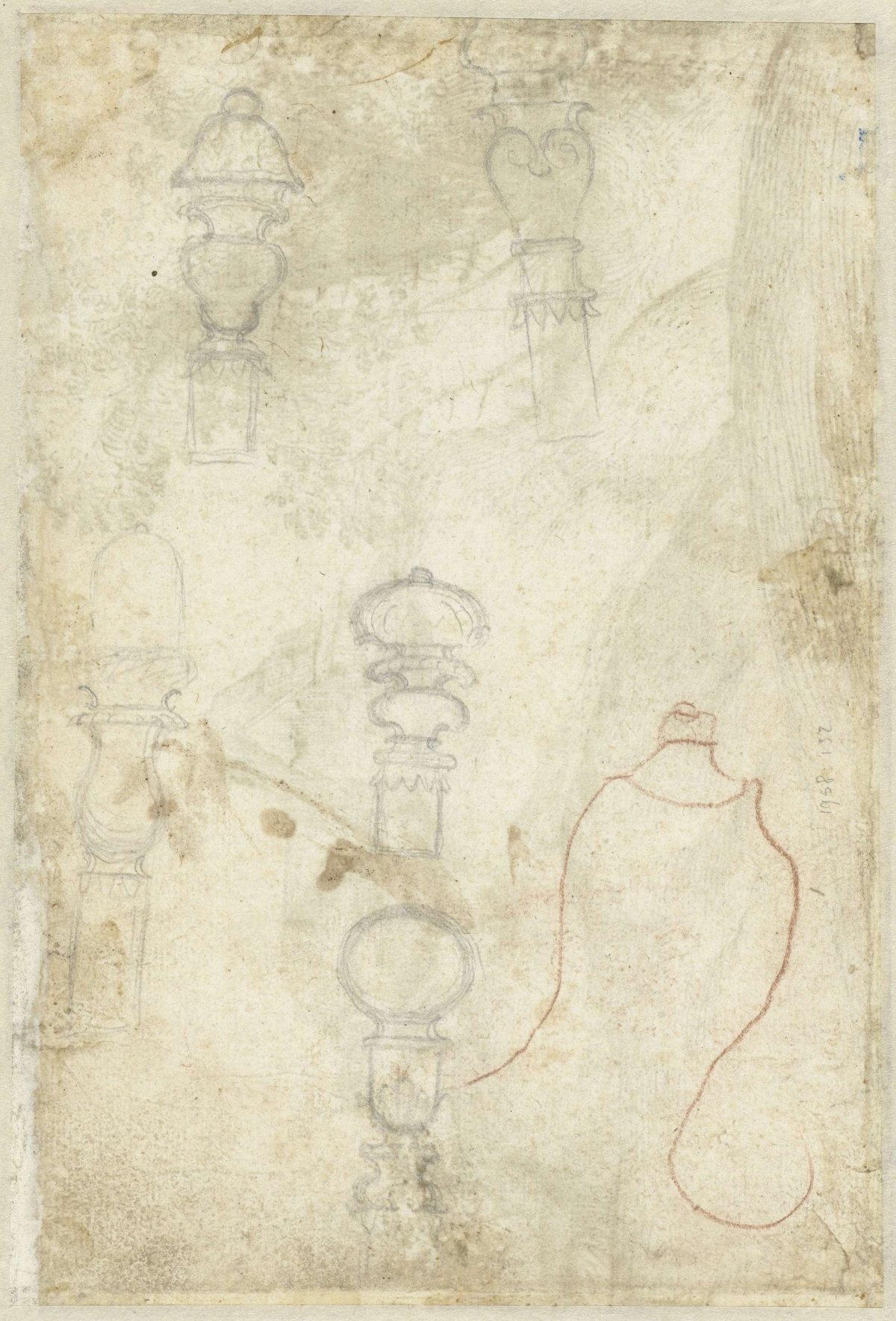 Sketches of buttons, Domenico Campagnola, 1510 - 1564