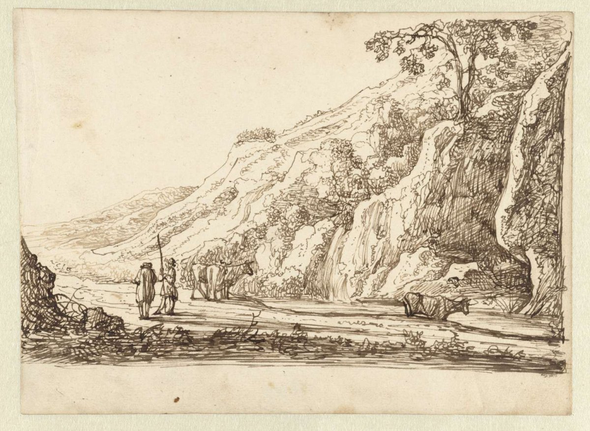 Landscape with shepherds and cows, Jan van Almeloveen, 1662 - 1690