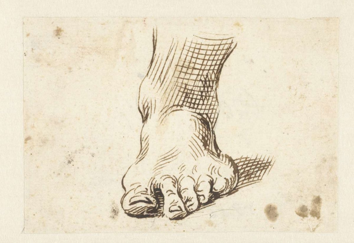 Study of a left foot, viewed from the front, Agostino Carracci, 1567 - 1602