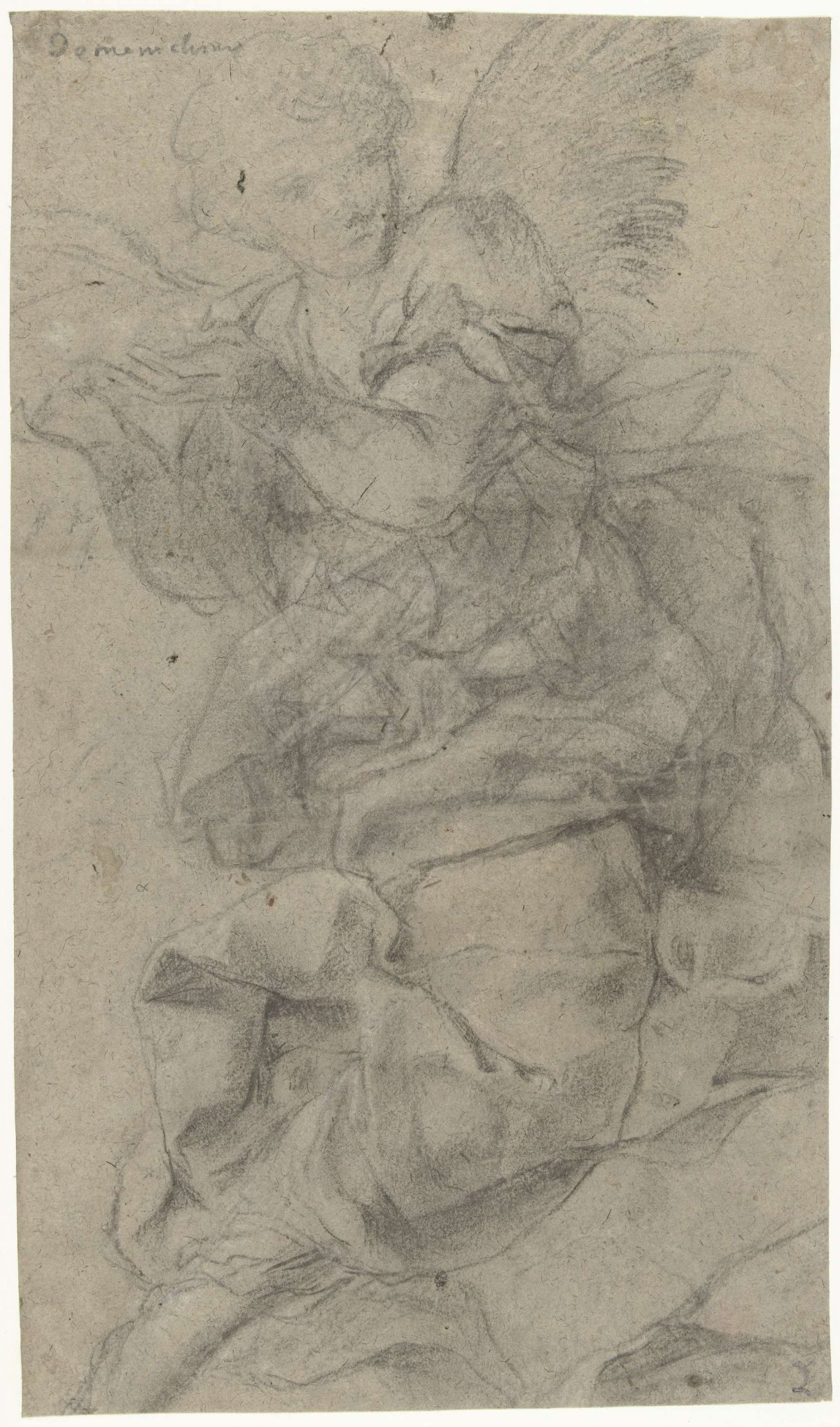 Study of a hovering angel, Domenichino, 1613 - 1623