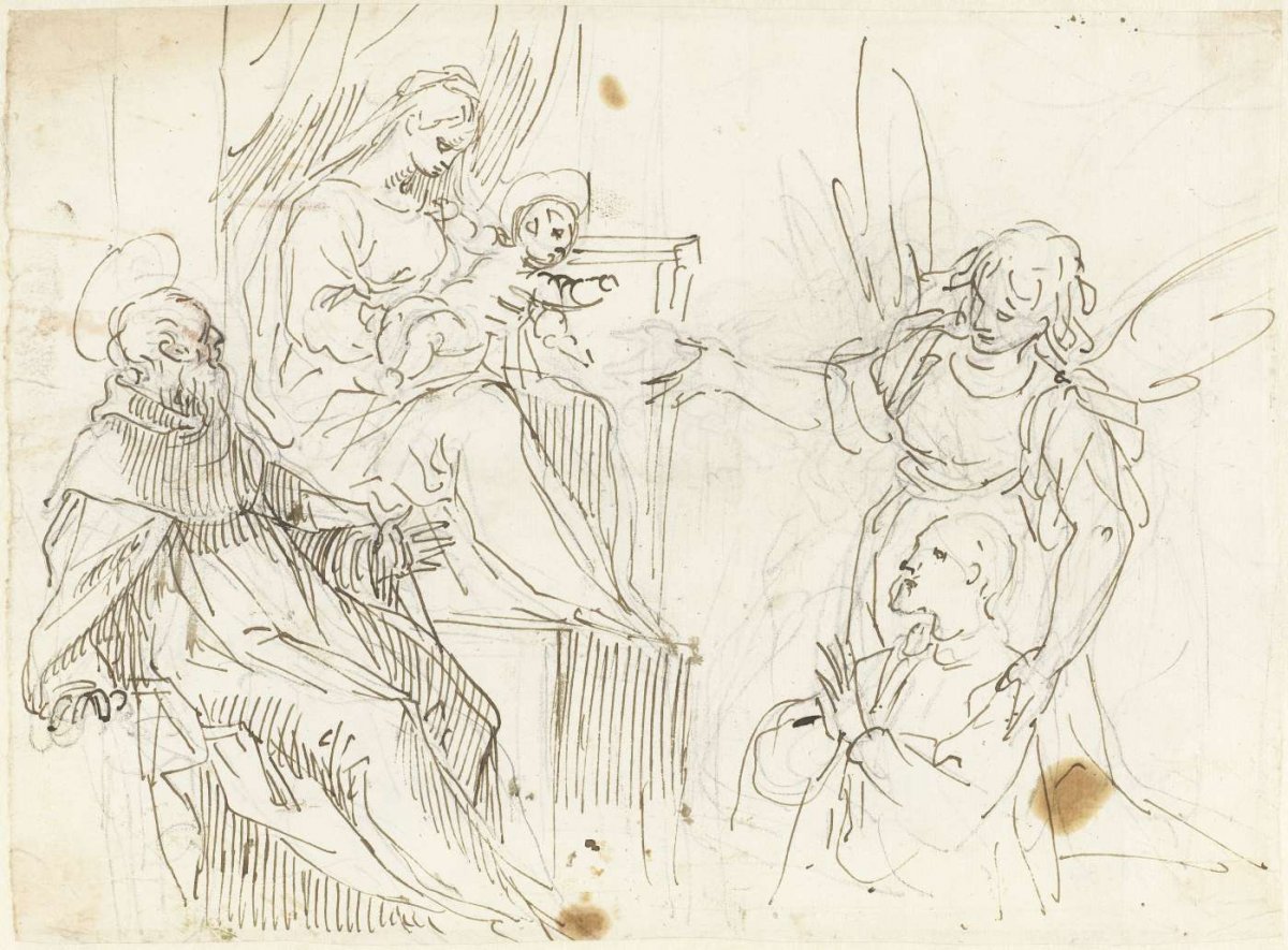 Founder at Mary and the Child, Jacopo Palma (il Giovane), 1560 - 1640