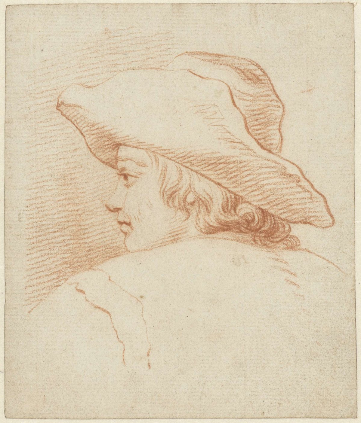 Head of a boy with a big hat, Jordanus Hoorn, 1763 - 1833