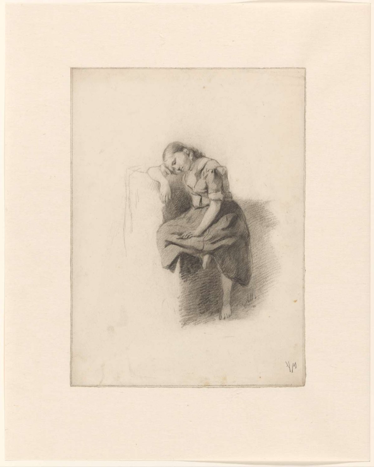 Resting girl, Anton Mauve, 1848 - 1888