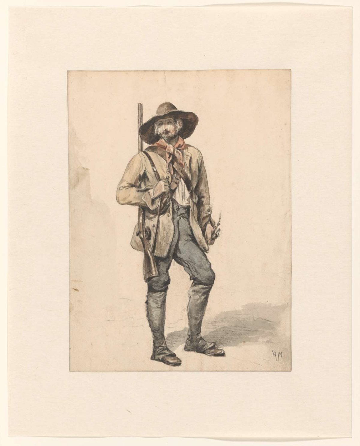 Standing Hunter, Anton Mauve, 1848 - 1888