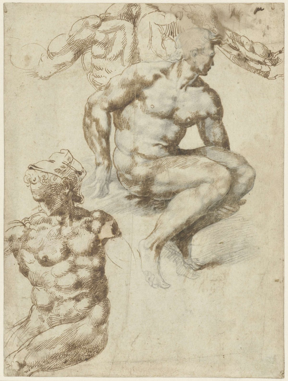 Two nudes and a back, anonymous, c. 1600 - c. 1699