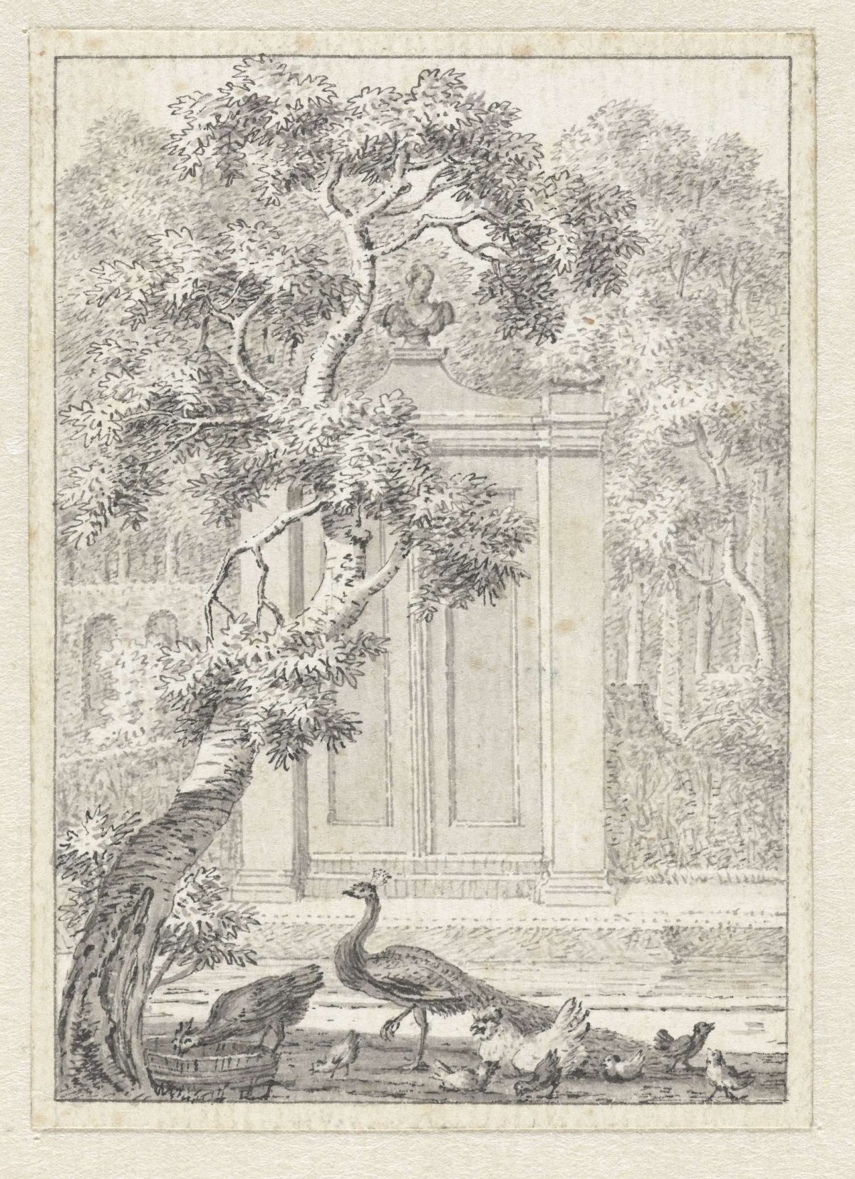 Garden with monumental entrance to a park, Johannes de Bosch, 1778