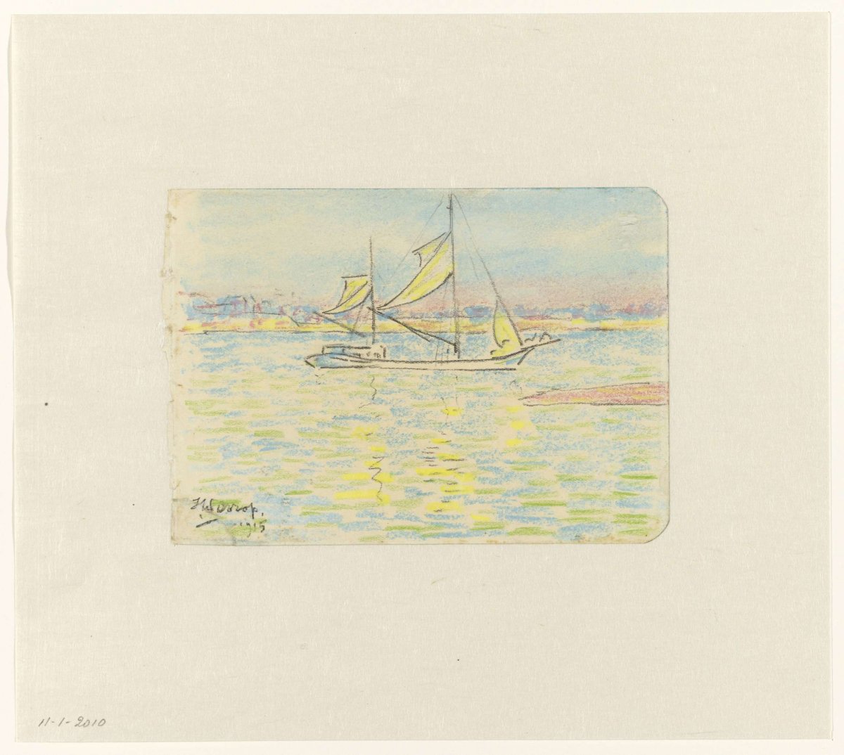 Tweemaster on the waters of Zeeland, Jan Toorop, 1915